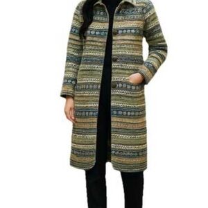 Talbots Blue and Gray Patterned Coat